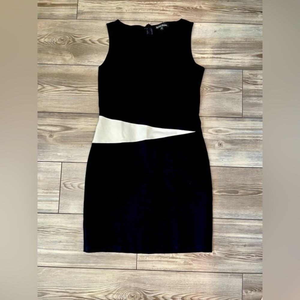 BRUNO DULUC Black and White Dress Colorblock Sleeveless Size Medium